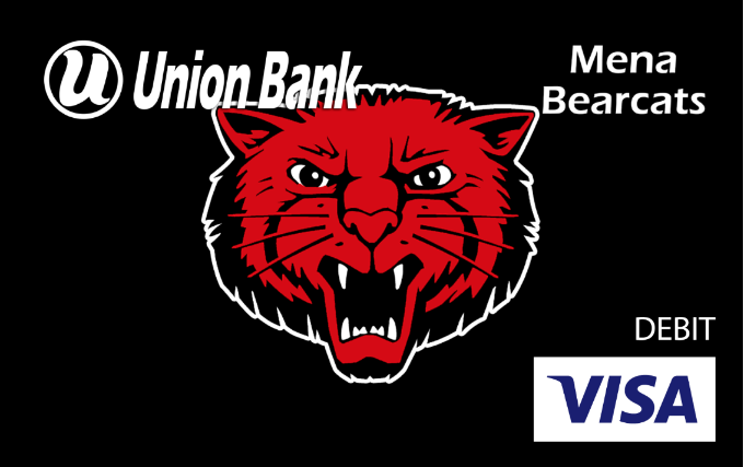 Mena Bearcats logo visa debit card